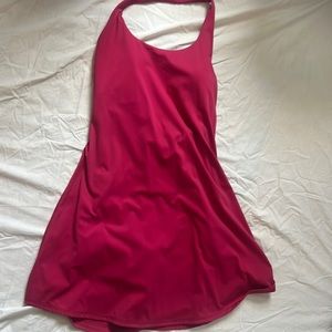 HALARA dress, pink, halter top, built in shorts+pockets